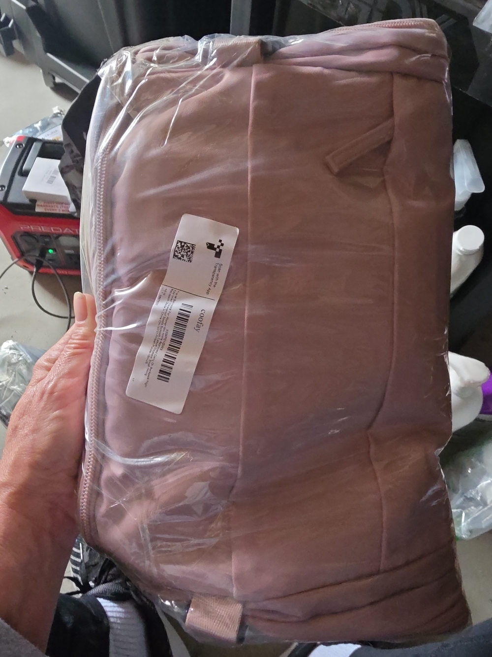 Women's Travel Backpack - Dusty Pink - Picture 6 of 7